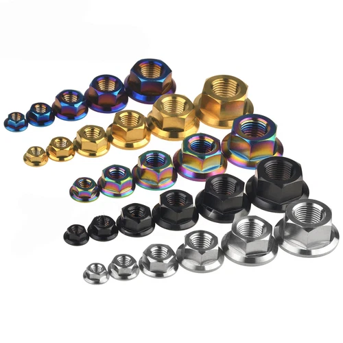 Titanium Nuts Flang Hex Nut Grade 5 Ti Bolts Fastener M5 M6 M8 M10 M12 M14 M16
