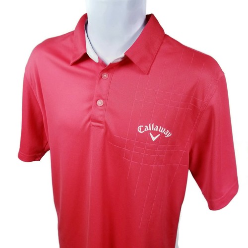 Callaway Pink Short Sleeve Logo Golf Polo Shirt Mens L - Picture 3 of 6