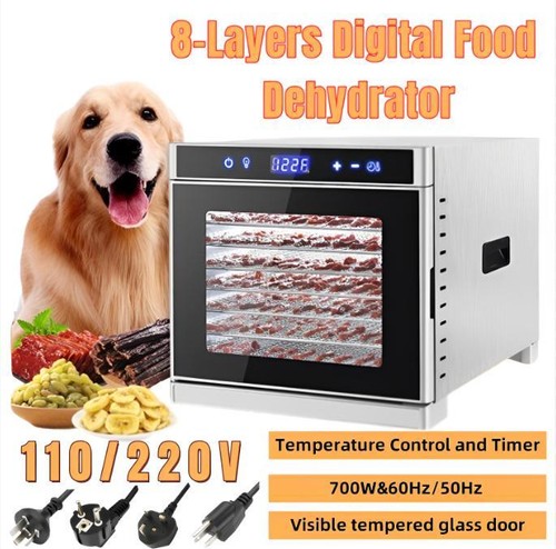 220/110V 8-Tier Home Food Dehydrator Fruit Jerky Dryer Stainless Steel 24h Timer - Picture 12 of 16
