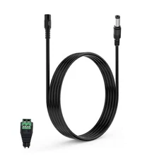 17ft DC Power Extension Cable 5.5mm x 2.1mm Male to Female for CCTV & LED Strips