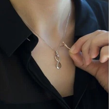 925 Sterling Silver Hug Necklace - Couple's Anniversary Pendant | Valentine's 