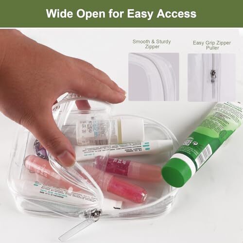 2 Pack Quart Size Travel Bag Tsa Approved Toiletry Bag Clear Makeup Organizer - Picture 3 of 6