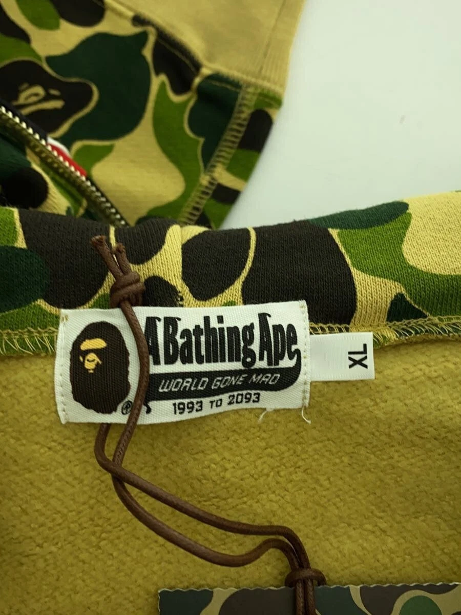 A BATHING APE (BAPE) Felpa con cappuccio full zip A BATHING APE BE@RBRICK Taglia XL Cotone GRN Camouflage Shark usata