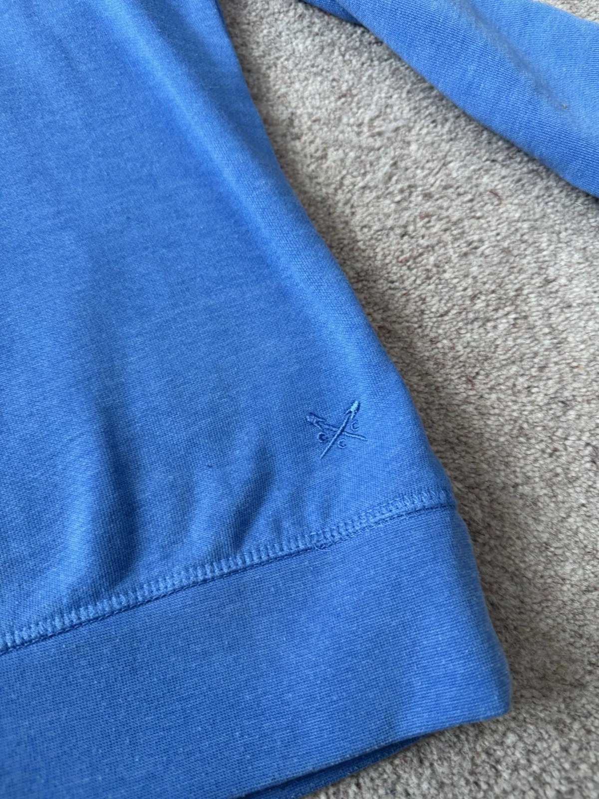 VETEMENTS Felpa con cappuccio ricamata blu Crew Clothing Company donna taglia UK 10