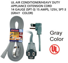 15' Foot 14 Gauge 3-Prong Heavy Duty Appliance Extension Cord - UL Certified