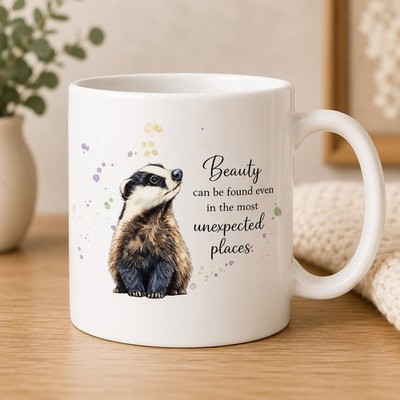 Inspirierende Dachs Zitat Tasse - Motivierende Waldtier Keramiktasse Geschenk 