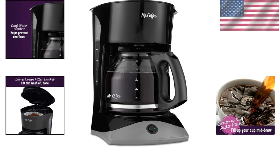 Classic 12-Cup Coffee Maker, Black, Auto Pause Feature - Image 2 of 4