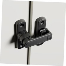 Height-Adjustable Flip Latch Lock 90/180 Degree Sliding/Swinging Door Black