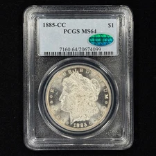 1885-CC $1 MS64 PCGS Morgan Silver Dollar - CAC Approved - Nice Flashy Coin PQ