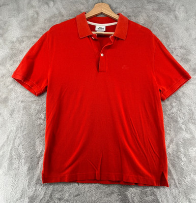 Vintage Lacoste Regular Fit Polo Shirt Red Orange Missing Croc Men s Size 6