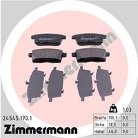 Zimmermann Bremsbelagsatz Scheibenbremse 24545.170.1 FüR Cx Mazda Tb Er Mzr Awd