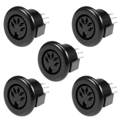S-vidéo PCB Monter 5 broche Din prise Audio vidéo Connecteur noir DS-5-07A 5Pcs - Photo 1/4
