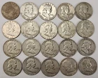 90% SILVER FRANKLIN HALF DOLLAR - FULL ROLL - 20 COINS - MIXED DATES