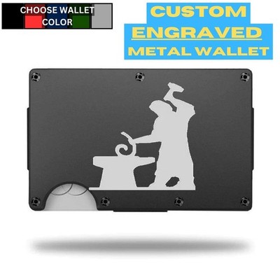 Custom BLACKSMITH Laser Engraved Wallet - Pick A Wallet Color