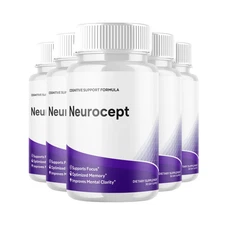5-Pack Neurocept Capsules - Neuro Cept Advanced Cognitive Support - 300 Capsules