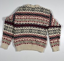Vtg Gap Sweater Multicolor Fair Isle Cotton Knit Pullover Crewneck S