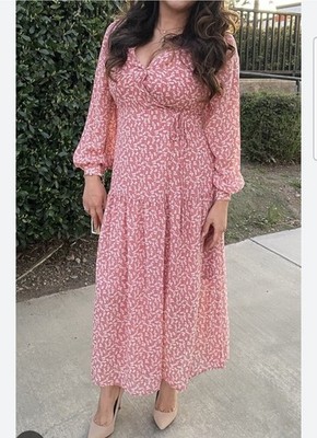 all in favor dress XS New Either way ditsy Floral Dusty pink Twee Gardencore...