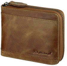 Mens RFID Blocking Wallets Zipper Leather Wallet for Men Bifold RFID Card Hol...