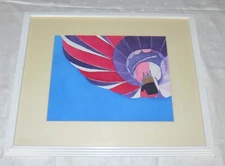 Framed Painting Looking up into a Hot-Air Balloon: Rita Silsan - 21.1/2 x 17.1/2