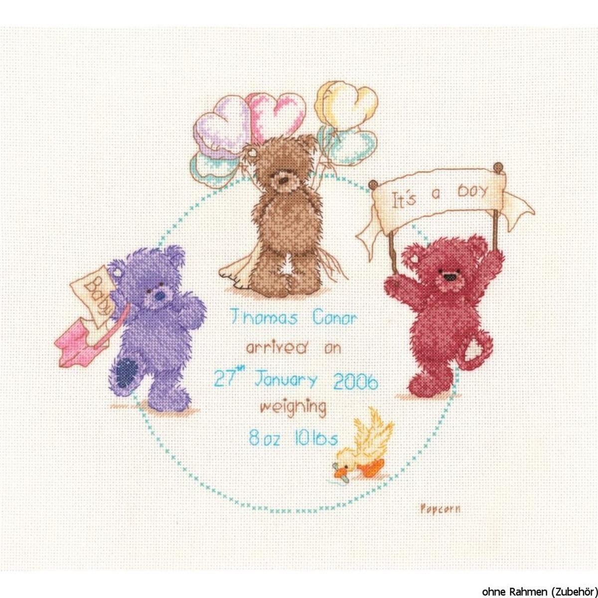 Vervaco Counted cross stitch kit Popcorn Celebration, DIY - Image 2