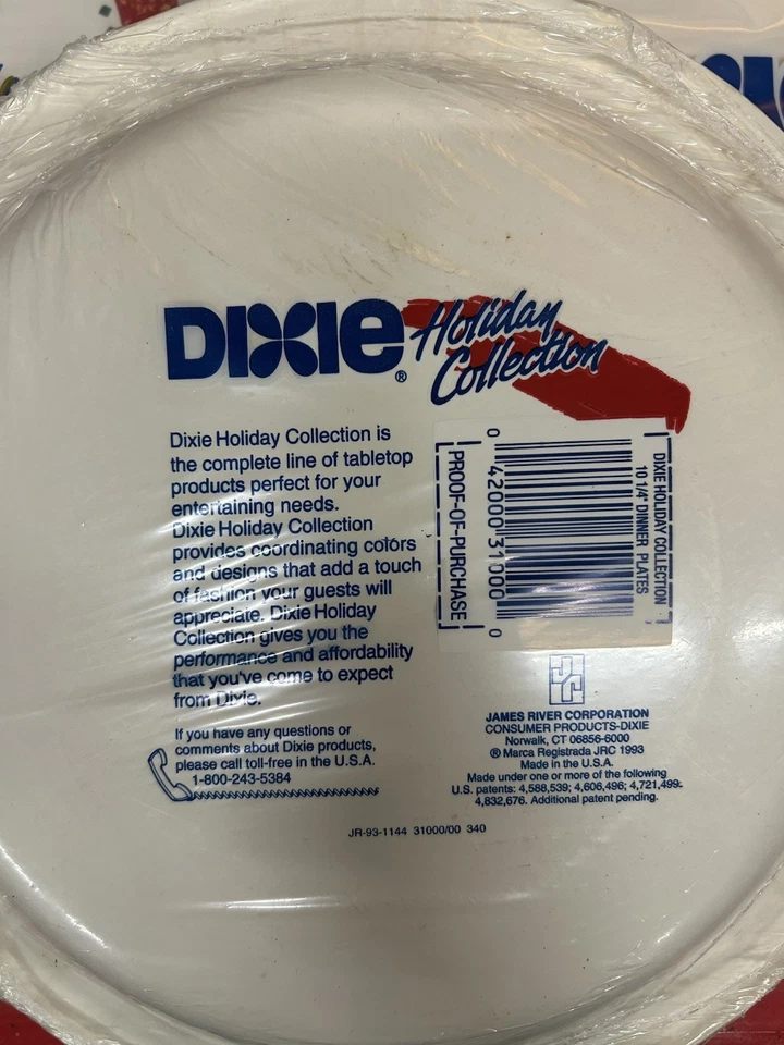 30 NOS Reno Dixie Plato de Papel 3-10 Cuentas Colección de Vacaciones de Navidad 10 1/4 Foto 3 de 3