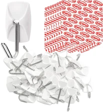 Wire Hooks for Wall Small 32 Hooks, Heavy Duty Wall Hooks with 32 Strips, Damage