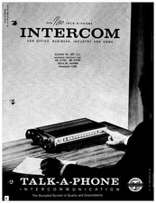 1950s Talk A Phone Intercom System Chicago Illinois Sales Vintage Brochure