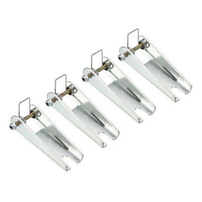 4 Pack 3 Inch Hook Safety Latch Kit Metal Towing Hitch Replacement Silver