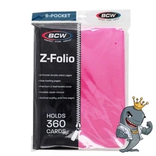 BCW Z-Folio 9-Pocket ZIPPER  Album - Pink - FREE SHIP