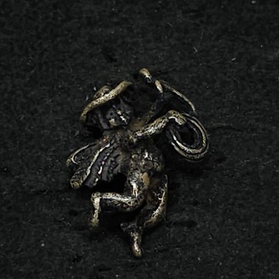 Antiqued Metal Whimsical Imp Tie Tack Hat Coat Lapel Pin Back Brooch Detailed