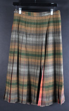 Vintage Pendleton Wool Plaid Pleated Turnabout Skirt Women's Size Waist 28 USA
