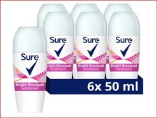Sure Women Bright Bouquet Roll on Deodorant Antiperspirant 50mlx6 pack