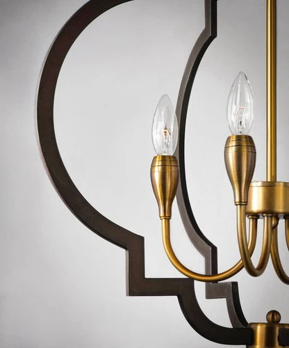 Maxim Crest 22 1/4" W Oil Rubbed Bronze and Antique Brass Chandelier - Picture 4 of 5