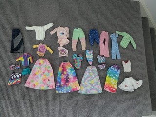 Huge Barbie Doll Clothes Job Lot! 24 Piece Bundle Wardrobe Dresses Knitwear Swim