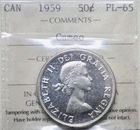 1959 Canada 50 cents ICCS graded PL-65 cameo
