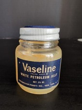 Vintage Vaseline White Petroleum Jelly Jar Ch...