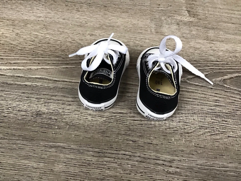 Zapatos Converse Unisex Bebé Talla 2 Atléticos Negros 7J235 Zapatillas bajas con cordones Foto 3 de 4