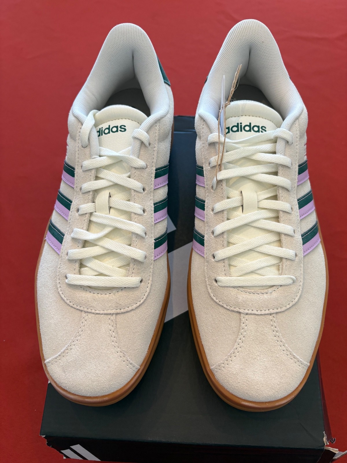 Size 10 - Adidas VL Court Bold Off White Collegiate Green Lilac W thumbnail 3