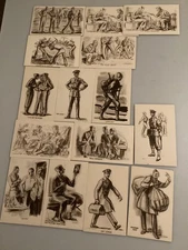 15 VINTAGE WWII TRAINING POSTCARDS SOME DUPLICATION ONE CENT STAMP, UNUSED