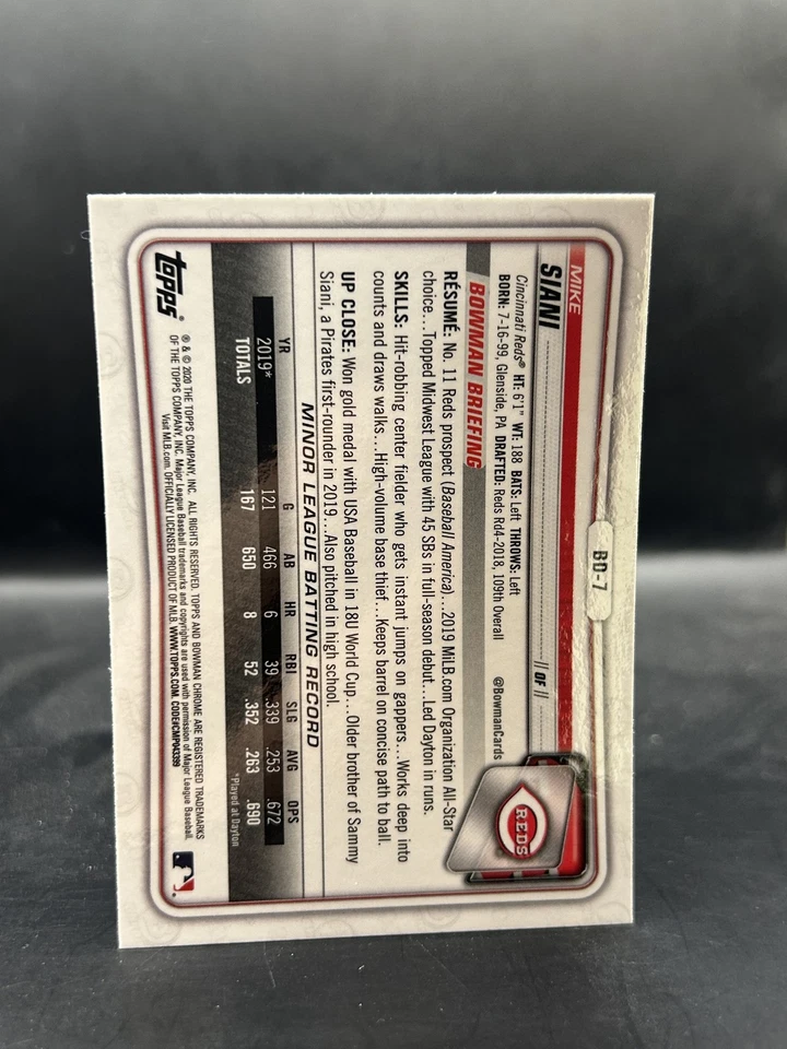 2020 Bowman Draft Sapphire Edition #BD-7 Mike Siani - Image 2 of 2