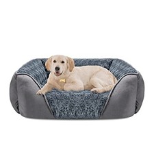 Large Dog Bed for Large Medium Small Dogs, Rectangle L 30"x 24"x 9" Grey