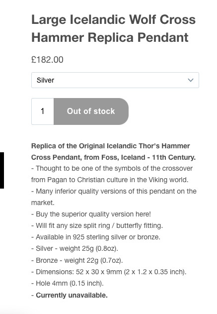 Large Solid Sterling Silver 925 Icelandic Wolf Cr… - image 15