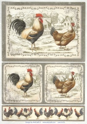 Reispapier A/4 für Decoupage Scrapbook Bastelblatt - Bauernhof