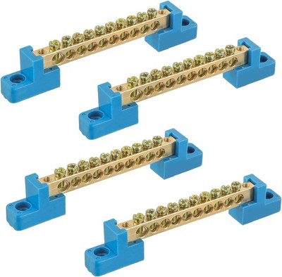 Grounding Bus Bar 10 Position Terminal Block Brass Screw Electrical Bus Bar 4