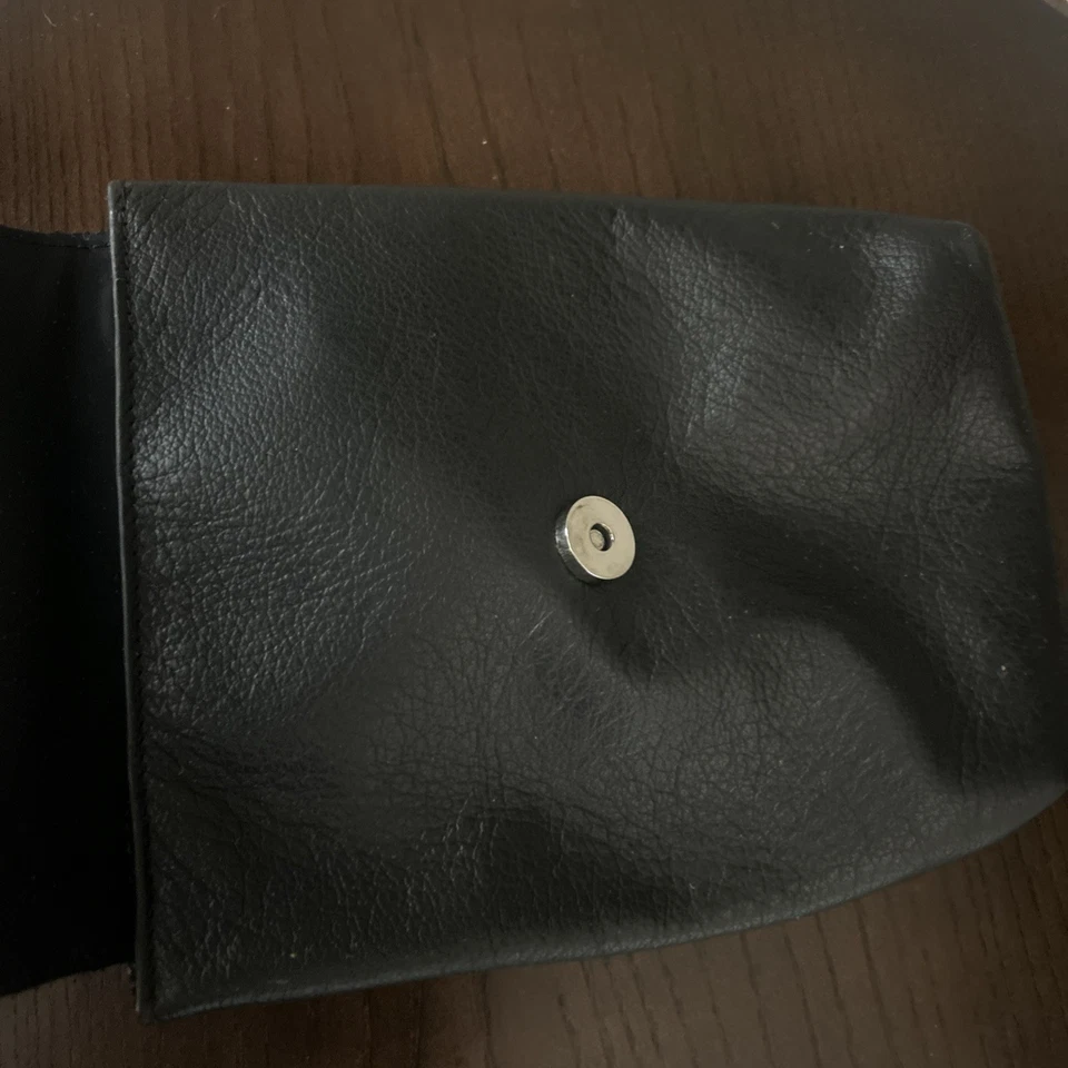 HARLEY DAVIDSON VINTAGE Crossbody Fringe Shoulder Bag Black Pebble Leather Purse - Image 4 of 4