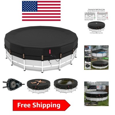 Snug Fit 15ft Round Pool Cover - Patented Windproof Design & Waterproof Material