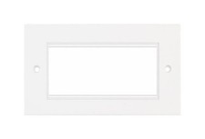 Modular Grid System White Euro Media Face Plate 4 Apertures Selectric SQ-4