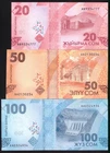 Kyrgyzstan set 20, 50, 100 Som P-34, 35, 36 2023 UNC
