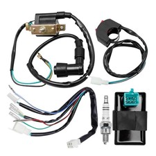 5 Wiring Loom Kill Switch Coil CDI Spark Plug Kit for 50cc 70cc 90cc 110cc