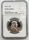 1962 Proof Franklin Half Dollar 50C NGC PF68 PR68 Cameo CAM Silver US Coin BM1